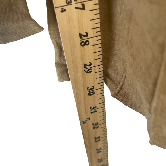 Jou Jou‎ Skins Size 7/8 Waist 28 Vintage 90's Suede Leather Tan Pants - Picture 9 of 9